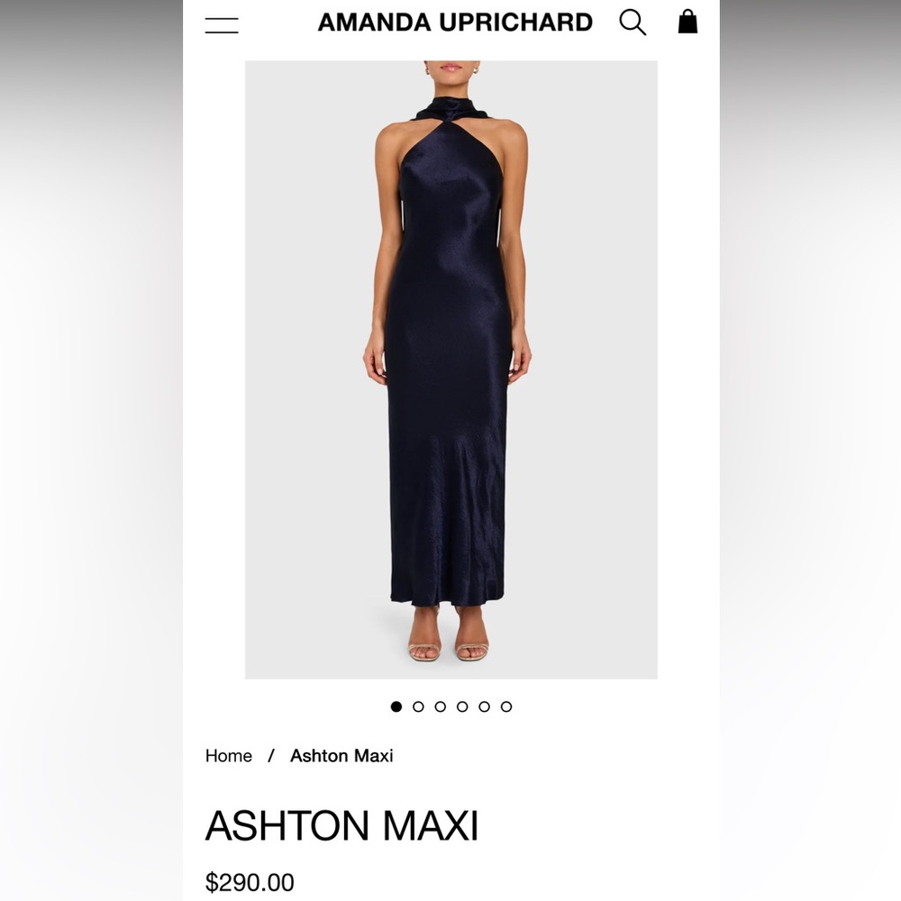 Amanda Uprichard Midnight Blue Ashton Maxi Dress